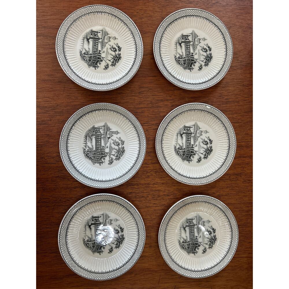 Wm Adams & Sons Real English Ironstone Minuet‎ 6.125" Bread Plates (6)